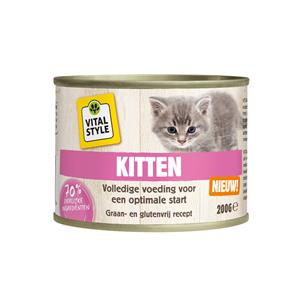 VITALstyle Kitten - Kattenvoer - Rund Kip Kruiden 200 g