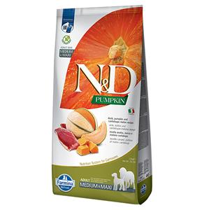 N&D Grain Free Dog 12kg Farmina N&D Medium/Maxi Pompoen, Eend & Cantaloupe Meloen droog hondenvoer