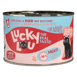 Lucky Lou 6x200g  Lifestage Adult Gevogelte en rundvlees Nat kattenvoer