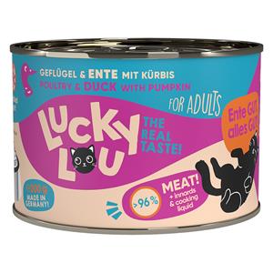 6x200g Lucky Lou Lifestage Adult Gevogelte & Eend Nat kattenvoer