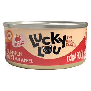 18x70g Lucky Lou Extrafood Filet in Bouillon Tonijn & Appel kattenvoer nat