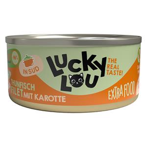 18x70g Lucky Lou Extrafood Filet in Bouillon Tonijn & Wortel Nat Kattenvoer