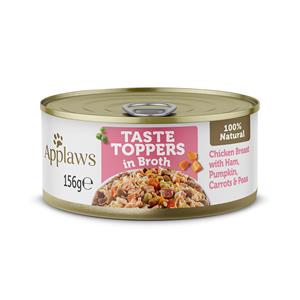 Applaws Taste Toppers in Bouillon 6 x 156 g - Kip met ham, pompoen, wortelen & erwten