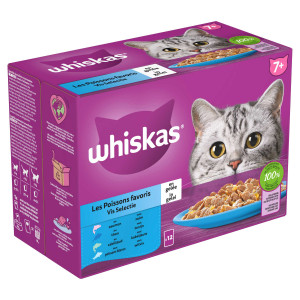 Whiskas 7+ Selectie In Gelei Maaltijdzakjes Multipack - Kattenvoer - Vis 12x85 g