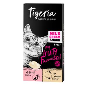 24x10g Milk Cream Mix Milk Cream met Perzik & Mango Tigeria Kattensnacks