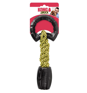 Doggi.nl Kong Kong jaxx braided tug zwart/geel