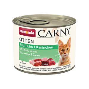 Animonda Carny Kitten Voordeelpakket  24 x 200 g Kattenvoer - Rundvlees, Kip & Konijn