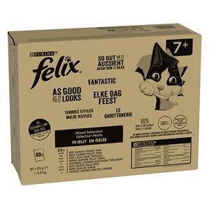 Felix Elke Dag Feest Kattenvoer Voordeelpakket 80 x 85 g - Senior mix