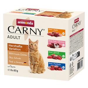 8x85g Animonda Carny Pouch Multipack Hearty Variant (4 soorten) nat kattenvoer