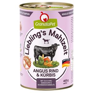 Granatapet Liebling's Mahlzeit 6 x 400 g Hondenvoer - Angus Rund & Pompoen