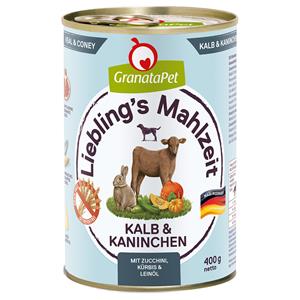 Granatapet Liebling's Mahlzeit 6 x 400 g Hondenvoer - Kalf & Konijn