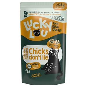 16x 125g Lucky Lou Senior Gevogelte kattenvoer nat