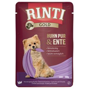 Rinti Gold 10 x 100 g Hondenvoer - Kip Puur & Eend