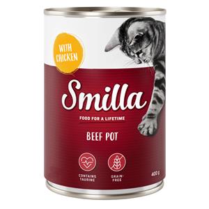 Smilla Rundvleesstukjes Kattenvoer 6 x 400 g - Mix: Rund/Kip, Rund/Eend, Rund/Kippenlever, Rund/Kalkoen