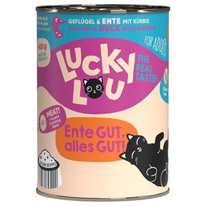6x 400g Lucky Lou Lifestage Adult Poultry & Duck Wet kattenvoer