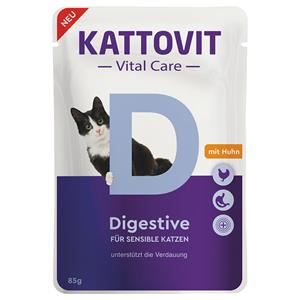 Kattovit Vital Care 12x85g  Digestive Pouches met Kip nat kattenvoer