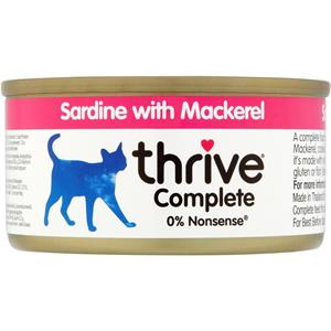 Thrive 6x75g Adult Wet Complete Sardientjes & Makreel  Kattenvoer