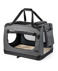 Lionto Hundetransportbox - faltbar - grau XL