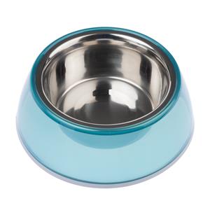 TIAKI Antislip Voerbak, transparant blauw - 400 ml, Ø 16 cm
