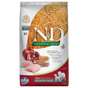 N&D Ancestral Grain Dog Farmina N&D Ancestral Grain Adult Medium & Maxi met Kip & Granaatappel Hondenvoer - 12 kg