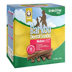 Voordeelpakket Barkoo Dental Snacks Graanvrij - 28/56 stuks - 56 Stuks voor middelgrote honden (1,12 kg)