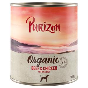 Purizon Organic 6 x 800 g - Rund en kip met wortel