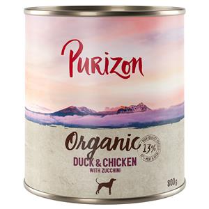Purizon Organic 6 x 800 g - Eend en kip met courgette