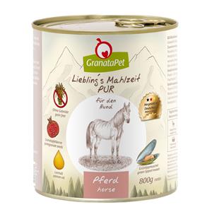 Granatapet 24 x 800 g  Liebling's Meal Pure Horse natvoer voor honden