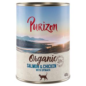 Purizon Organic 6 x 400 g - Zalm en kip met spinazie