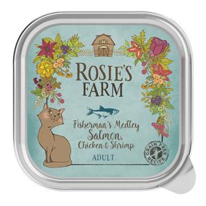 Rosie's Farm 16x100g Adult Zalm en Kip met Garnalen  Kattenvoer