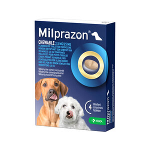 Milprazon Chewable 2,5mg/25mg - Kleine Hond - 4 tabletten