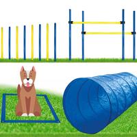 Schecker Dog Agility Set groß - mit Startfeld, Slalomstangen, Hürden, Tunnel und Tasche