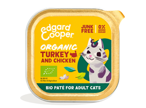 Edgard&Cooper Edgard & Cooper bio kalkoen en kip paté nat kattenvoer 16x 85gr