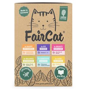 Green Petfood 6 x 85 g Fair Cat Multipack nat kattenvoer