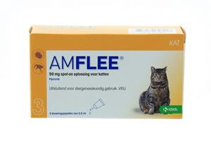 Amflee Vlooien en tekenmiddel voor katten 3 x 50 mg