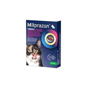 Milprazon Chewable Entwurmungstabletten große Katze (16 mg/ 40 mg) 2 Tabletten