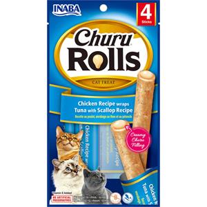 Inaba Churu Rolls - Kattensnack - Kip Tonijn Jacobsschelp 15 g 4 stuks