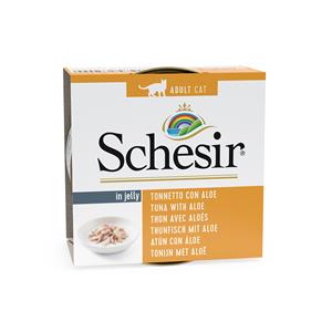 24x85g Schesir Tonijn met Aloe Kattenvoer Natvoer in blik