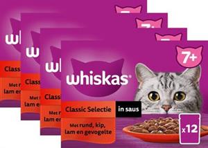 WHISKAS Whis multipack pouch senior vlees selectie in saus (4X12X85 GR)