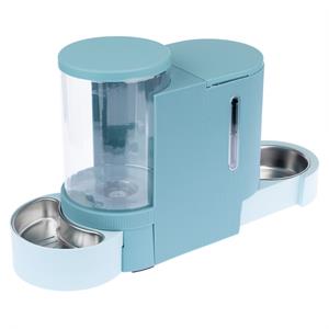TIAKI Voer- en waterdispenser, lichtblauw - tot 1,3 kg droogvoer & 3 l water