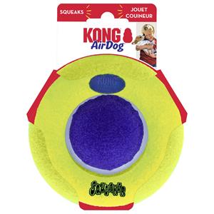 Kong Airdog Squeaker Saucer - Hondenspeelgoed - Geel Medium/Large