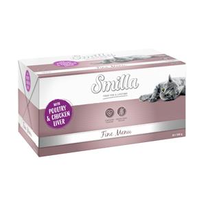 24x100g Gevogelte & Kippenlever Smilla Fine Menu Kattenvoer nat