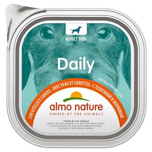 9x300g Almo Nature Daily met Kalf en Wortelen Hondenvoer Nat