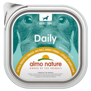 Almo Nature Daily 9x300g  met kip, ham en kaas hondenvoer nat
