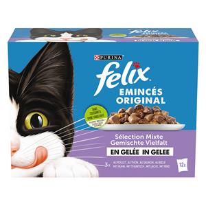 Felix 12x 85g  Zakjes in Gelei Gemengd Selectie Nat Kattenvoer