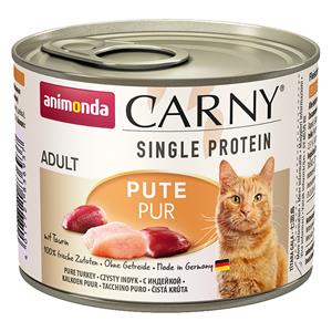 24x200g Single Protein Adult puur Kalkoen Animonda Carny Kattenvoer