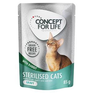 Concept for Life Sterilised Cats Konijn graanvrij - in Saus - 12 x 85 g