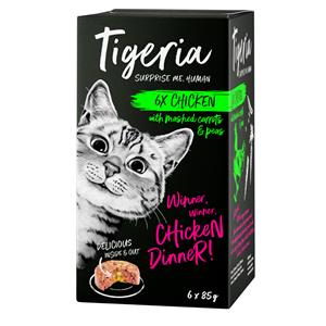 24x85g Kip met Wortel-Erwten-Stamp Tigeria Kattenvoer