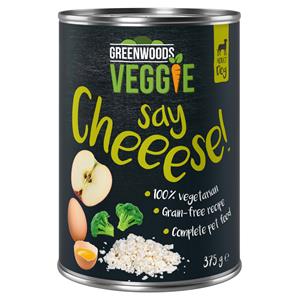 Greenwoods Veggie met Korrelige Roomkaas, Ei, Appel en Broccoli Hondenvoer - 6 x 375 g