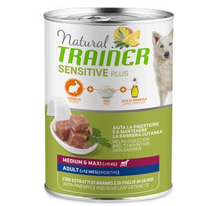 Trainer Natural Sensitive 400g met konijn, rijst en olie Sensitive Plus Adult Trainer Natuurlijk Umido Cani